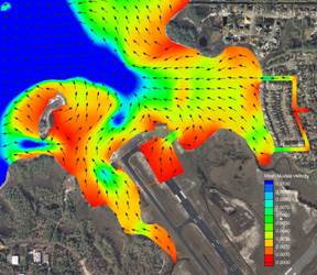 RMA2 Hydrodynamic Model Results for Panama City Airport Marina | MRD Associates, Inc. Panama City FL
